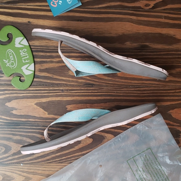 Chaco Women's (10) Playa Pro Web Reverb Aqua Flip Flops - Picture 4 of 4